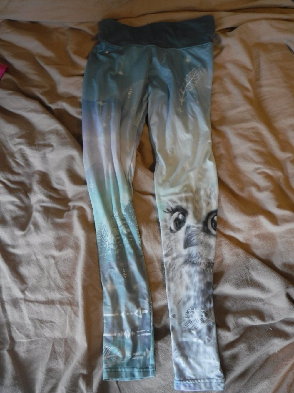 Justice Girls Size 14/16 Leggings Color Fade Bird Pattern